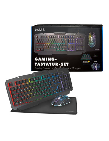 Logilink Id0185 Klawiatura Dołączona Myszka Gaming Usb Qwerty Angielski Czarny
