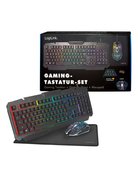 Logilink Id0185 Klawiatura Dołączona Myszka Gaming Usb Qwerty Angielski Czarny