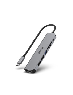 Unitek Hub Usb-C H1118A  Usb-A X3, Usb-C, Hdmi, Sd, Microsd