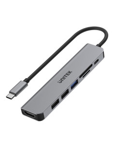 Unitek Hub Usb-C H1118A  Usb-A X3, Usb-C, Hdmi, Sd, Microsd 2