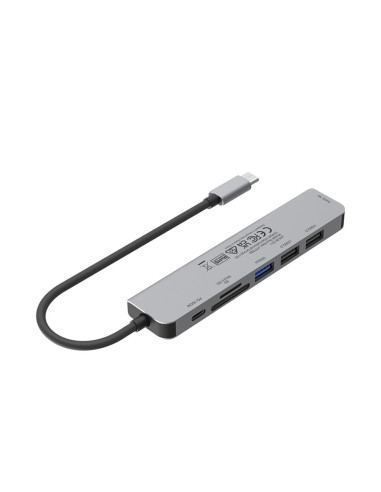 Unitek Hub Usb-C H1118A  Usb-A X3, Usb-C, Hdmi, Sd, Microsd