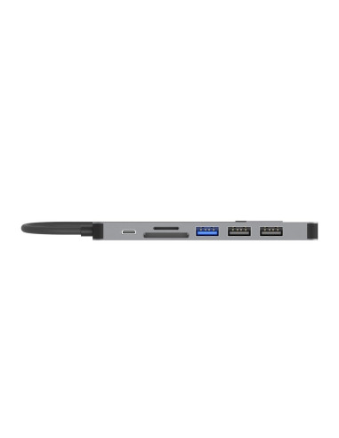 Unitek Hub Usb-C H1118A  Usb-A X3, Usb-C, Hdmi, Sd, Microsd