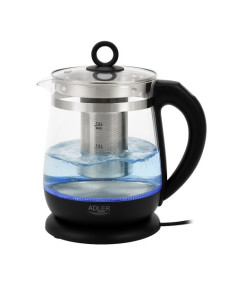 Czajnik Szklany 1,5 L Z Zaparzaczem I Regulacją Temperatury | 1,5 L | Led | 60–100°C | Adler Adler