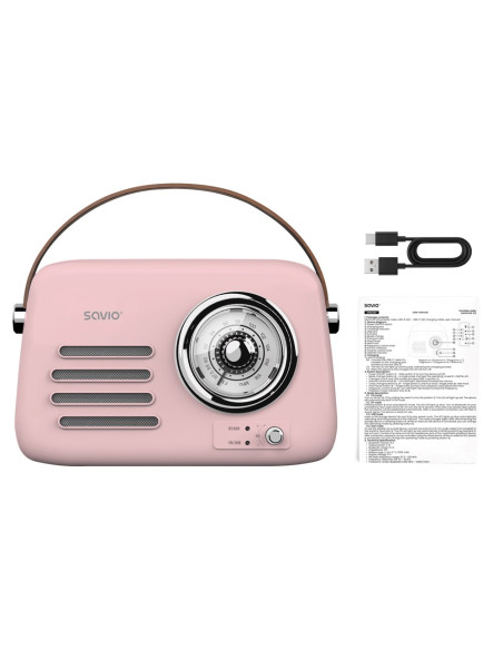 Savio Radio Przenośne Różowe Rs-03