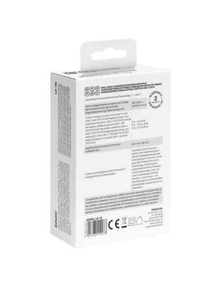 Savio Ładowarka Sieciowa La-14 20W Power Delivery 3.0, Biała