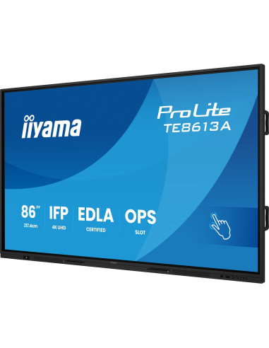 Iiyama Te8613A-B2Ag Signage Display Kiosk 2,17 M (85.6") Wi-Fi 500 Cd/M2 4K Ultra Hd Czarny Ekran Dotykowy Procesor Wbudowany An
