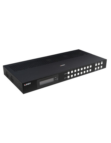 Lindy 38435 Przełącznik Macierzy Przełącznik Matrycowy Av Wbudowany Wyświetlacz