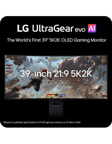 Lg 39Gx950B-B Monitor Komputerowy 99,1 Cm (39") 5120 X 2160 Px 5K Ultra Hd Oled Czarny