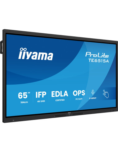 Iiyama Te6515A-B2Ag Signage Display Kiosk 163,8 Cm (64.5") Wi-Fi 550 Cd/M2 4K Ultra Hd Czarny Ekran Dotykowy Procesor Wbudowany 
