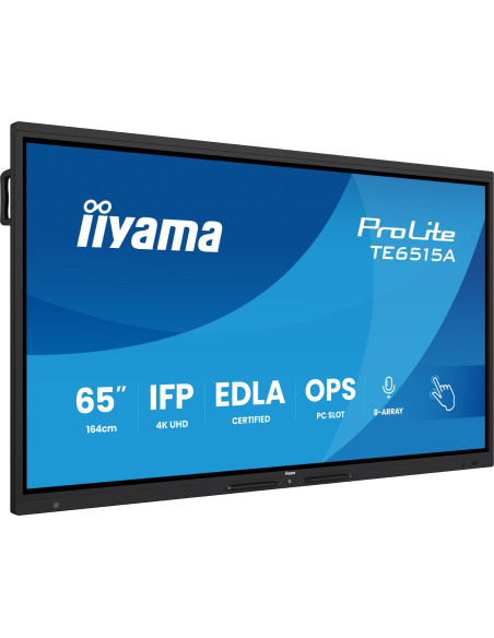Iiyama Te6515A-B2Ag Signage Display Kiosk 163,8 Cm (64.5") Wi-Fi 550 Cd/M2 4K Ultra Hd Czarny Ekran Dotykowy Procesor Wbudowany 