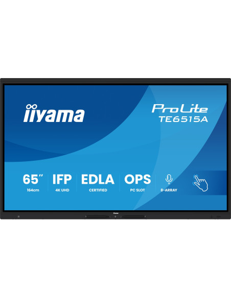 Iiyama Te6515A-B2Ag Signage Display Kiosk 163,8 Cm (64.5") Wi-Fi 550 Cd/M2 4K Ultra Hd Czarny Ekran Dotykowy Procesor Wbudowany 