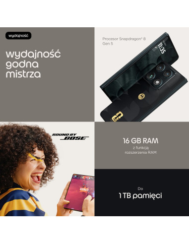 Motorola Razr Fold 20,6 Cm (8.09") Dual Sim Android 16.0 5G Usb Type-C 16 Gb 512 Gb 6000 Mah Czarny