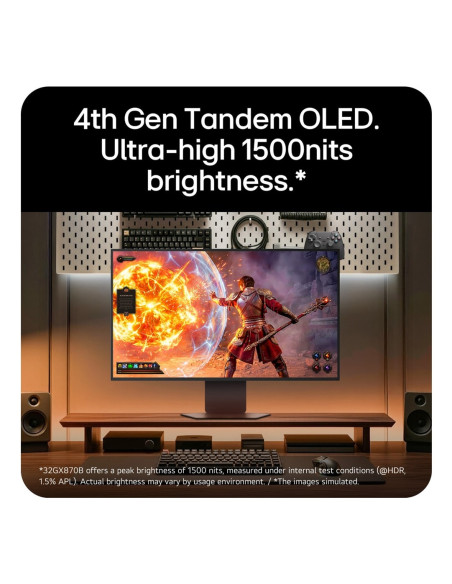 Lg 32Gx870B-B.aeu Monitor Komputerowy 81,3 Cm (32") 3840 X 2160 Px 4K Ultra Hd Oled Czarny