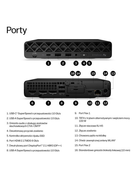 Hp Elitedesk 8 Mini G2I Ai Ultra 7 356H 16Gb Ddr5 5600 Ssd512 Intel Graphics W11Pro 3Y Onsite