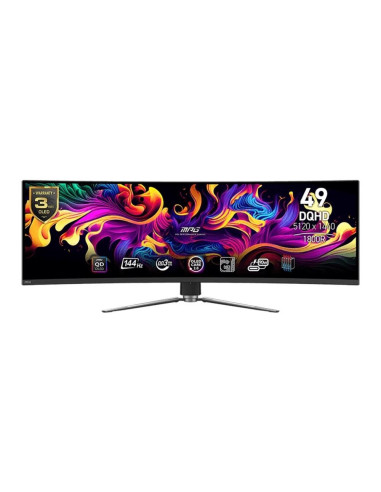 Msi Mpg 491Cqp Qd-Oled Monitor Komputerowy 124,5 Cm (49") 5120 X 1440 Px Dual Wqhd Czarny