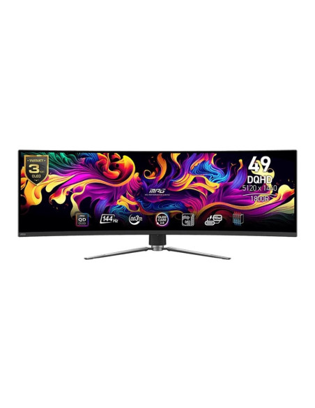 Msi Mpg 491Cqp Qd-Oled Monitor Komputerowy 124,5 Cm (49") 5120 X 1440 Px Dual Wqhd Czarny
