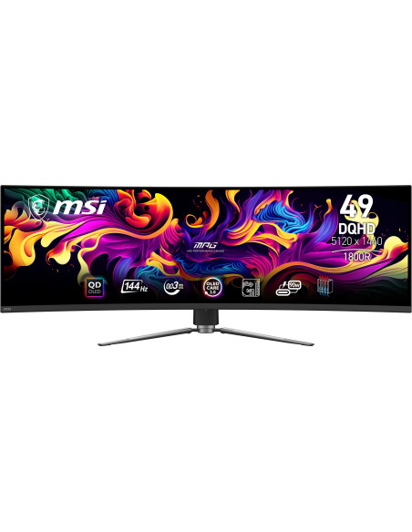 Msi Mpg 491Cqp Qd-Oled Monitor Komputerowy 124,5 Cm (49") 5120 X 1440 Px Dual Wqhd Czarny