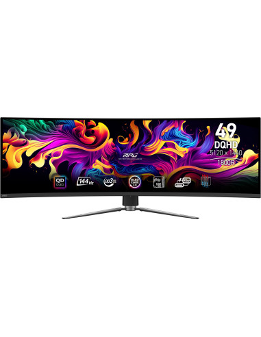 Msi Mpg 491Cqp Qd-Oled Monitor Komputerowy 124,5 Cm (49") 5120 X 1440 Px Dual Wqhd Czarny