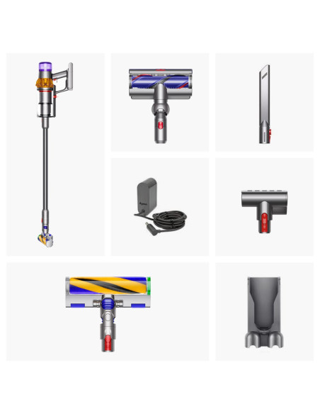 Dyson V15 Detect Absolute Odkurzacz Stojący 2 W 1 Bateria Suchy Hepa Bez Worka 0,77 L Stal Nierdzewna