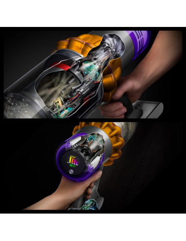 Dyson V15 Detect Absolute Odkurzacz Stojący 2 W 1 Bateria Suchy Hepa Bez Worka 0,77 L Stal Nierdzewna