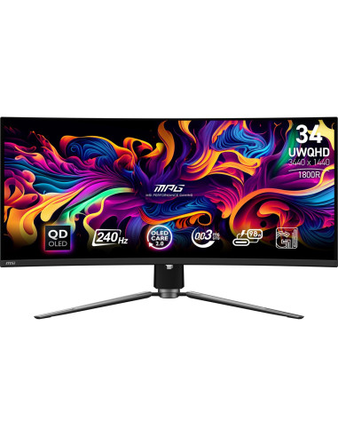 Msi Mpg 341Cqpx Qd-Oled Monitor Komputerowy 86,4 Cm (34") 3440 X 1440 Px Ultrawide Quad Hd Czarny