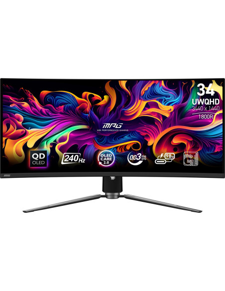 Msi Mpg 341Cqpx Qd-Oled Monitor Komputerowy 86,4 Cm (34") 3440 X 1440 Px Ultrawide Quad Hd Czarny