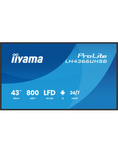 Iiyama Lh4366Uhsb-B1Ag Signage Display Płaski Panel Digital Signage 109,2 Cm (43") Lcd Wi-Fi 800 Cd/M2 4K Ultra Hd Czarny Proces 2