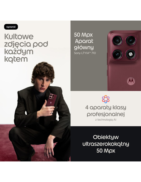 Motorola Edge 70 Pro 17,2 Cm (6.78") Dual Sim Android 16.0 5G Usb Type-C 12 Gb 512 Gb 6500 Mah Bordowy