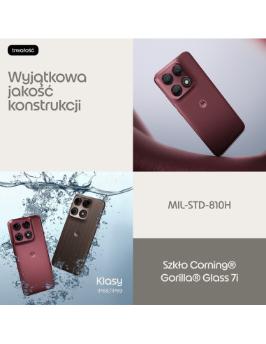 Motorola Edge 70 Pro 17,2 Cm (6.78") Dual Sim Android 16.0 5G Usb Type-C 12 Gb 512 Gb 6500 Mah Bordowy