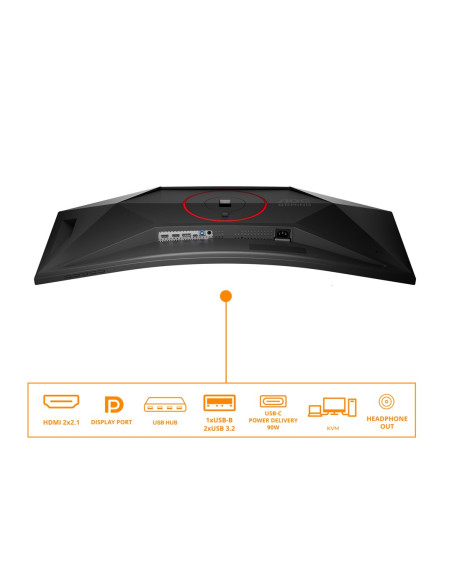 Aoc G4 Cu34G4Zca Monitor Komputerowy 86,4 Cm (34") 3440 X 1440 Px Wide Quad Hd Czarny, Czerwony