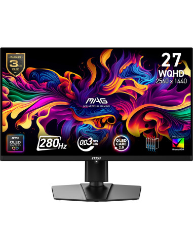 Msi Mag 271Qp Qd-Oled X28 Monitor Komputerowy 67,3 Cm (26.5") 2560 X 1440 Px Wide Quad Hd Czarny