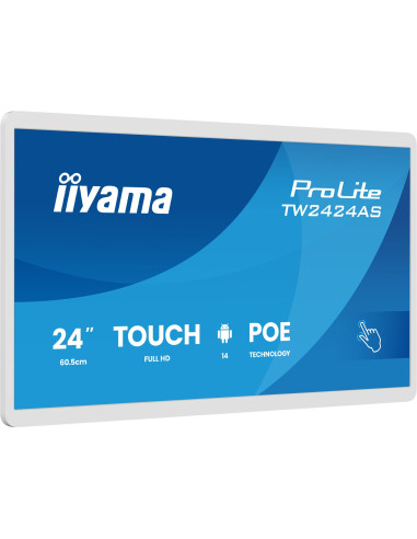 Iiyama Tw2424As-W3P Signage Display Interaktywny Płaski Panel 60,5 Cm (23.8") Lcd Wi-Fi 450 Cd/M2 Full Hd Biały Ekran Dotykowy P