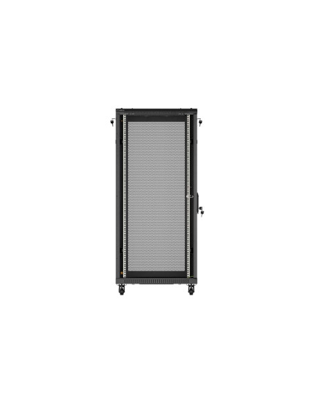 Szafa Instalacyjna Rack Stojąca 19" 27U 600 × 1000 Czarna, Drzwi Perforowane, Lanberg (Flat Pack)