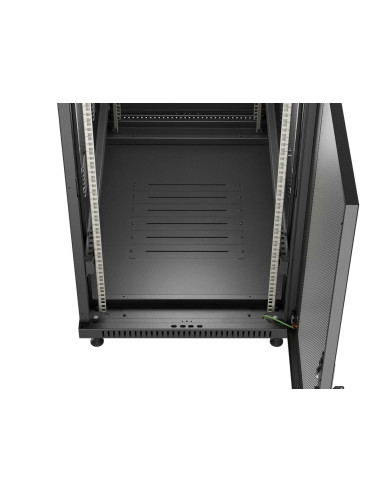 Szafa Instalacyjna Rack Stojąca 19" 27U 600 × 1000 Czarna, Drzwi Perforowane, Lanberg (Flat Pack)