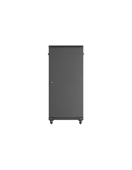 Szafa Instalacyjna Rack Stojąca 19" 27U 600 × 1000 Czarna, Drzwi Przeszklone, Lanberg (Flat Pack)