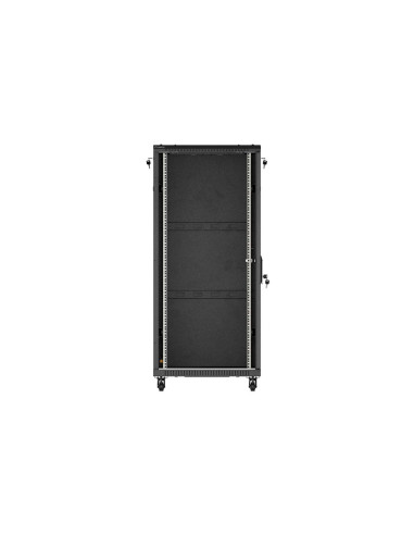 Szafa Instalacyjna Rack Stojąca 19" 27U 600 × 1000 Czarna, Drzwi Przeszklone, Lanberg (Flat Pack)