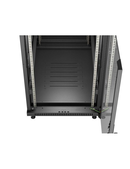 Szafa Instalacyjna Rack Stojąca 19" 27U 600 × 1000 Czarna, Drzwi Przeszklone, Lanberg (Flat Pack)