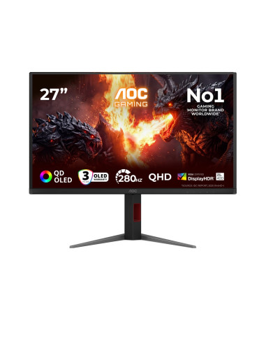Aoc G4 Q27G4Zd Monitor Komputerowy 68,6 Cm (27") 2560 X 1440 Px Quad Hd Qd-Oled Czarny, Czerwony