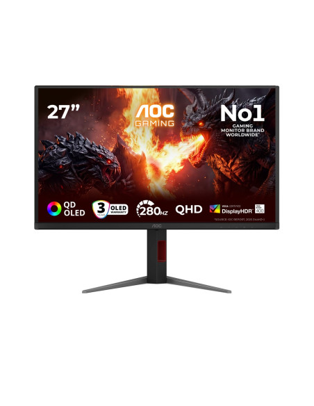 Aoc G4 Q27G4Zd Monitor Komputerowy 68,6 Cm (27") 2560 X 1440 Px Quad Hd Qd-Oled Czarny, Czerwony