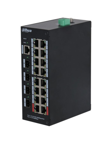 Dahua Technology Hs4420-16Gt-190 Przełącznik Sieciowy Zarządzany L2 Gigabit Ethernet (10/100/1000) Obsługa Poe Desktop Czarny