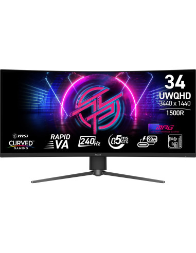 Msi Mpg 346Cqrf X24 Monitor Komputerowy 86,4 Cm (34") 3440 X 1440 Px Ultrawide Quad Hd Czarny