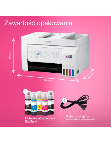 Epson Ecotank L5316 Wifi - Wielofunkcyjna Drukarka A4 Z Łącznością Wi-Fi I Stałym Zasilaniem W Atrament