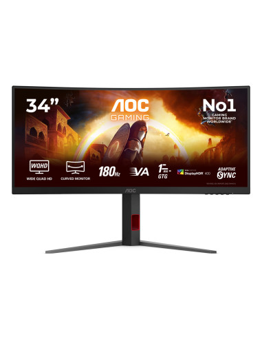 Aoc G4 Cu34G4Cap Monitor Komputerowy 86,4 Cm (34") 3440 X 1440 Px Ultrawide Quad Hd Lcd Czarny, Czerwony