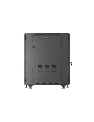 Szafa Instalacyjna Rack Stojąca 19" 18U 600 × 800 Czarna, Drzwi Perforowane, Lanberg (Flat Pack)