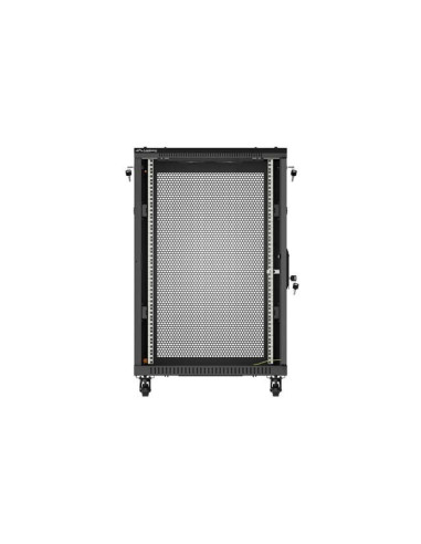 Szafa Instalacyjna Rack Stojąca 19" 18U 600 × 800 Czarna, Drzwi Perforowane, Lanberg (Flat Pack)