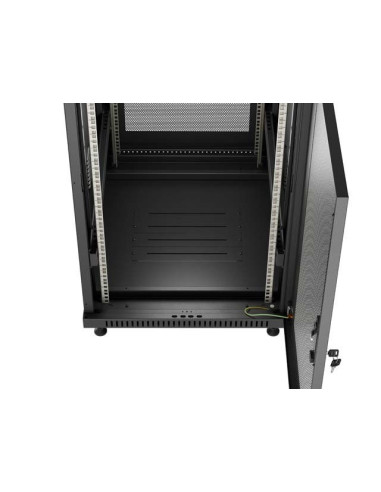 Szafa Instalacyjna Rack Stojąca 19" 18U 600 × 800 Czarna, Drzwi Perforowane, Lanberg (Flat Pack)