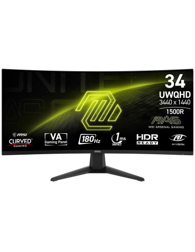 Msi Mag 346Cq Monitor Komputerowy 86,4 Cm (34") 3440 X 1440 Px Ultrawide Dual Quad Hd Lcd Czarny