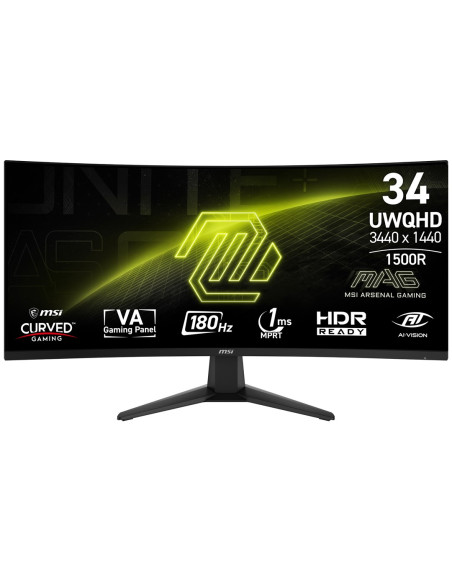 Msi Mag 346Cq Monitor Komputerowy 86,4 Cm (34") 3440 X 1440 Px Ultrawide Dual Quad Hd Lcd Czarny