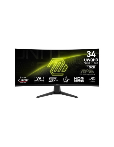 Msi Mag 346Cq Monitor Komputerowy 86,4 Cm (34") 3440 X 1440 Px Ultrawide Dual Quad Hd Lcd Czarny