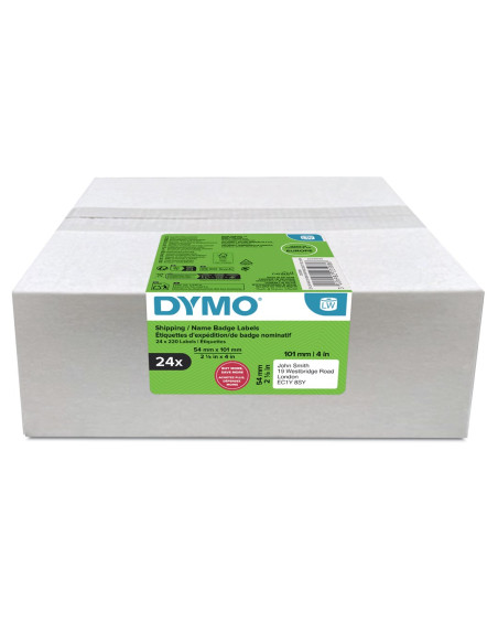 Dymo Lw Oryginalne Duże Etykiety Wysyłkowe/Identyfikatory | 54 Mm X 101 Mm | 24 Rolek Zawierających 220 Łatwych Do Odklejania Et